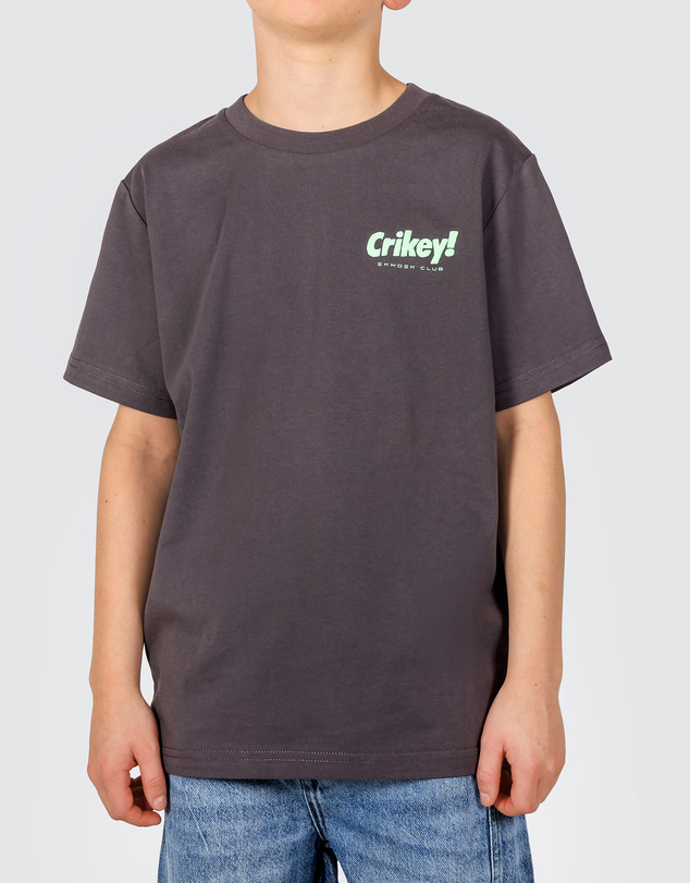 Skwosh - Crikey Boys Back Print Tee in Charcoal