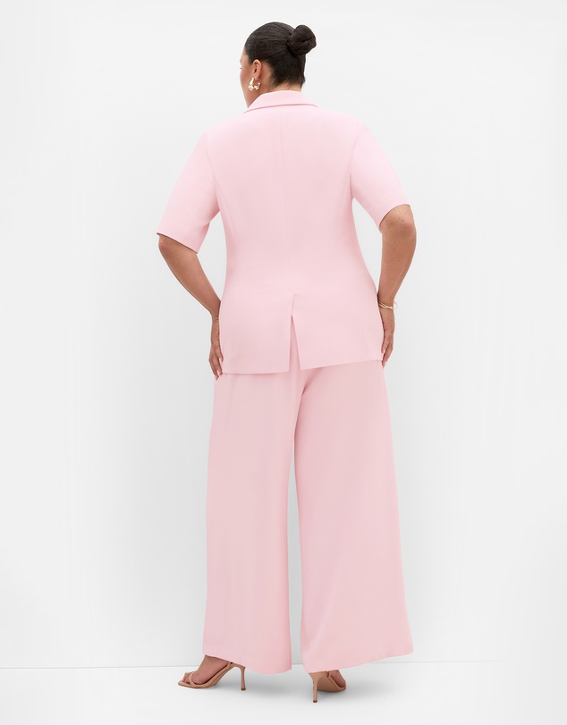 City Chic - Plus size Abbie Gold Hardware Wide Leg Pant - heavenly pink