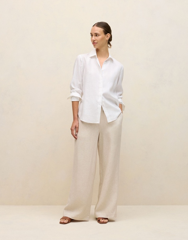 Trenery - Linen Classic Shirt in White