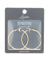 Lovisa - Gold Plated Surgical Steel Hoop Earrings 50 MM