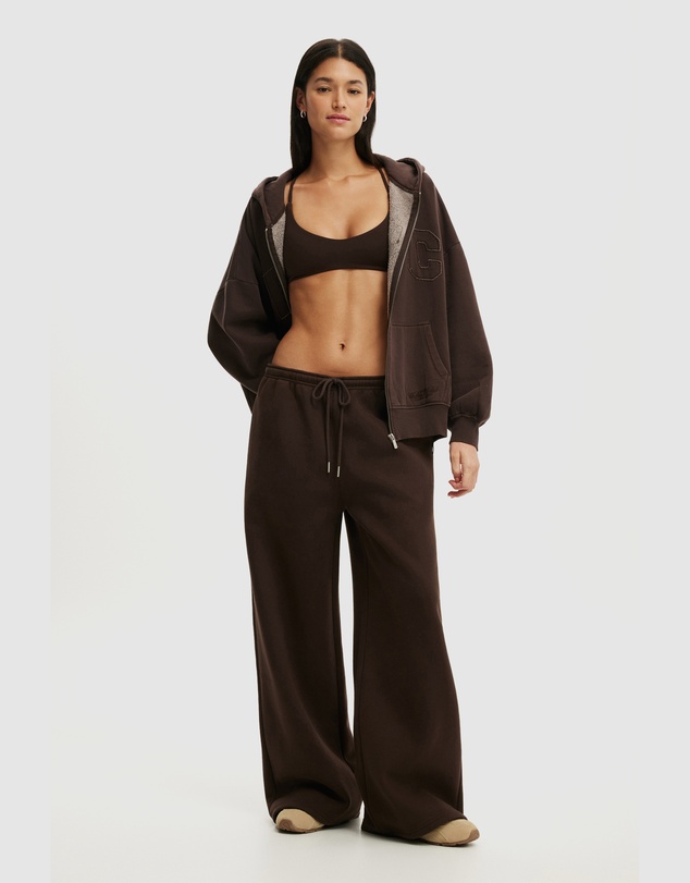 Cotton On Body Active - Plush Tie Waist Wide Leg Sweatpants