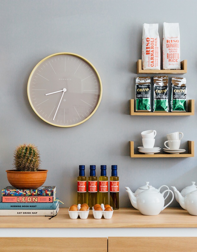 Newgate - Newgate Mr Clarke Clock Pale Wood Clay Grey Dial