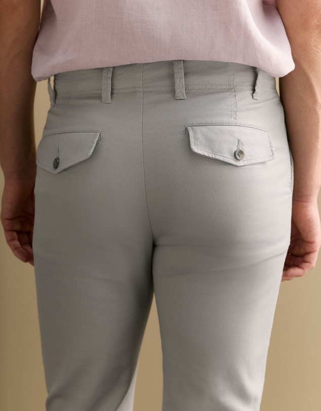 Trenery - Stretch Cotton Dobby Pant in Lake Grey