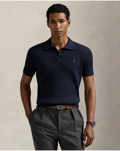 Polo Ralph Lauren - Rib-Knit Cotton Johnny-Collar Sweater