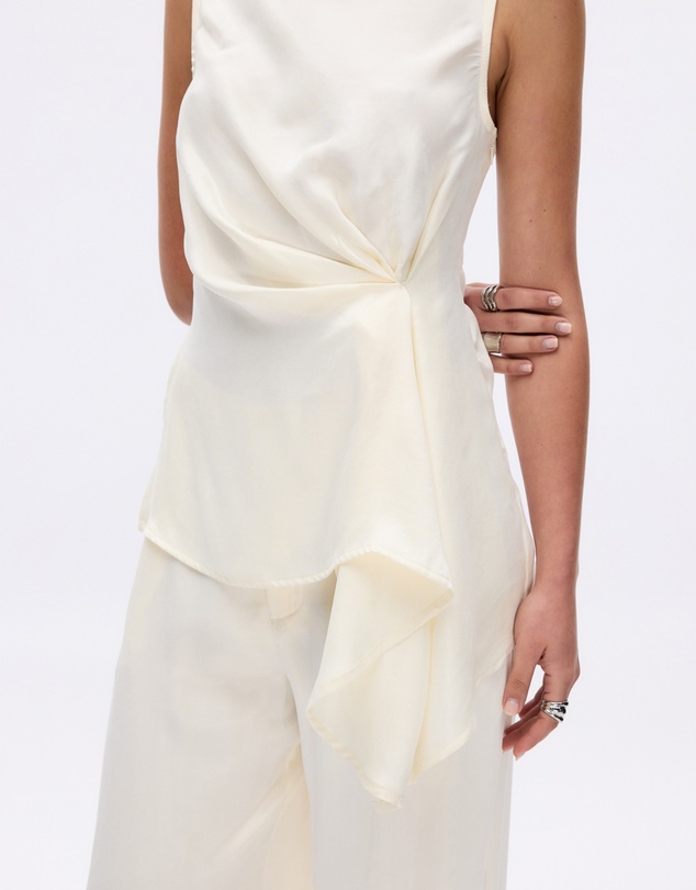 Revibe - Repaired Minima Esenciales Edith Cupro Longline Top - AU 12