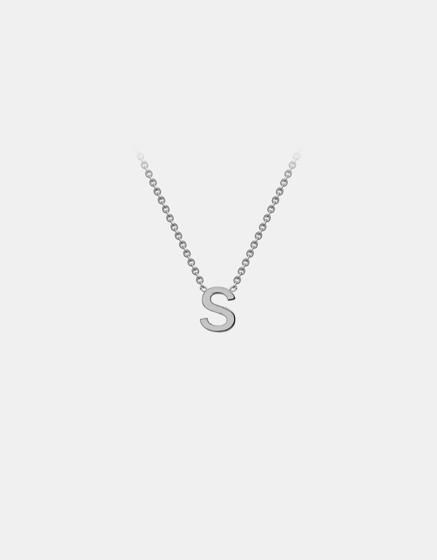 Zoe Olivia - 9K White Gold Initial S Necklace