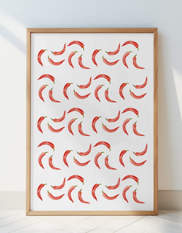 Olive et Oriel - Chili Pattern by Kathrinmay Art Print