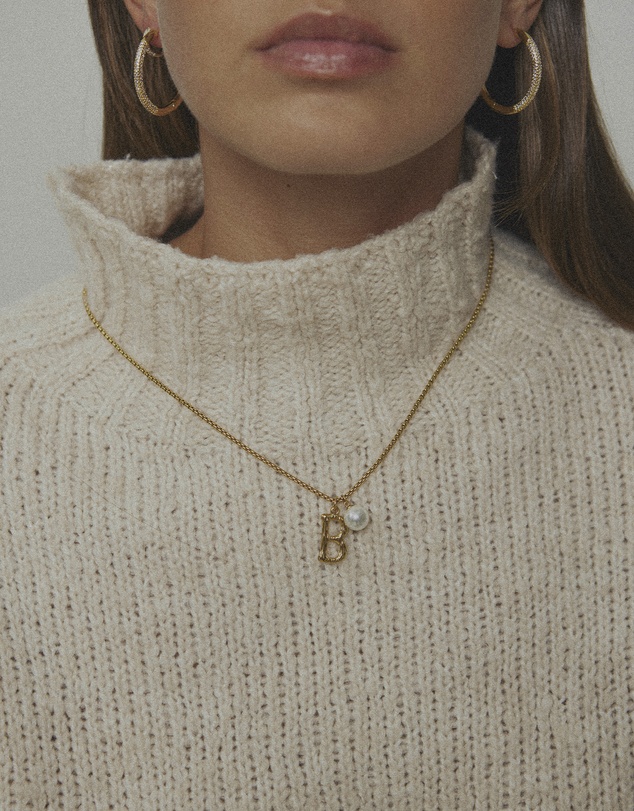 Zahar - Pearl Letter B Necklace