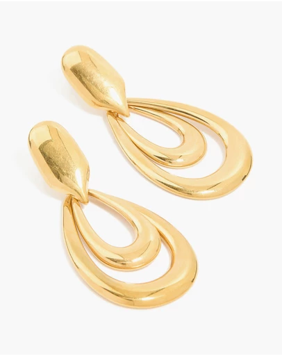 Lovisa - Waterproof Gold Plated Stainless Steel Double Doorknocker Earrings