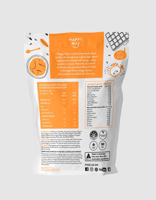 Happy Way - Top Of The Choc Whey Protein Powder 6 Sample Packs