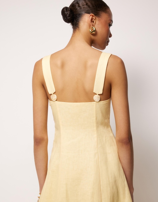 AERE - Haven Linen Beaded Midi Dress