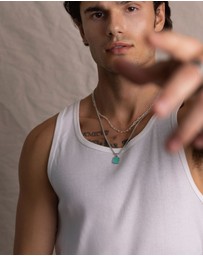 Nialaya Jewellery - Men's Necklace with Square Pendant