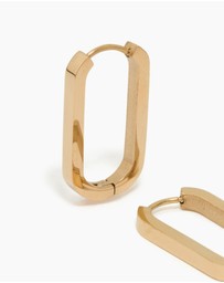 Lovisa - Waterproof Gold Plated Stainless Steel Oblong Hoop Earrings