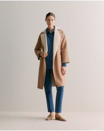 Trenery - Cotton Blend Boyfriend Jean in Mid Blue Denim