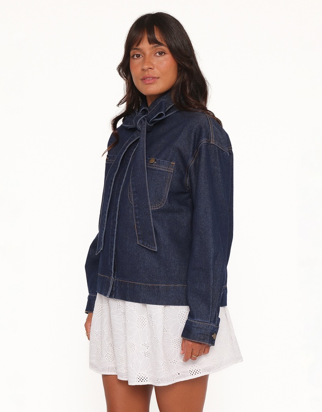 Petal & Pup - Cleo Denim Bow Jacket - Indigo