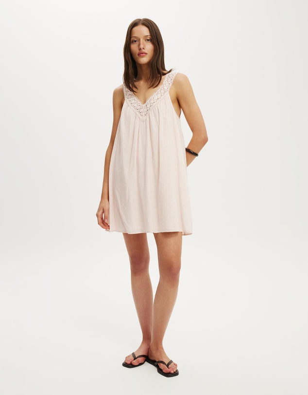 Cotton On - Abbey Lace Trim Mini Dress