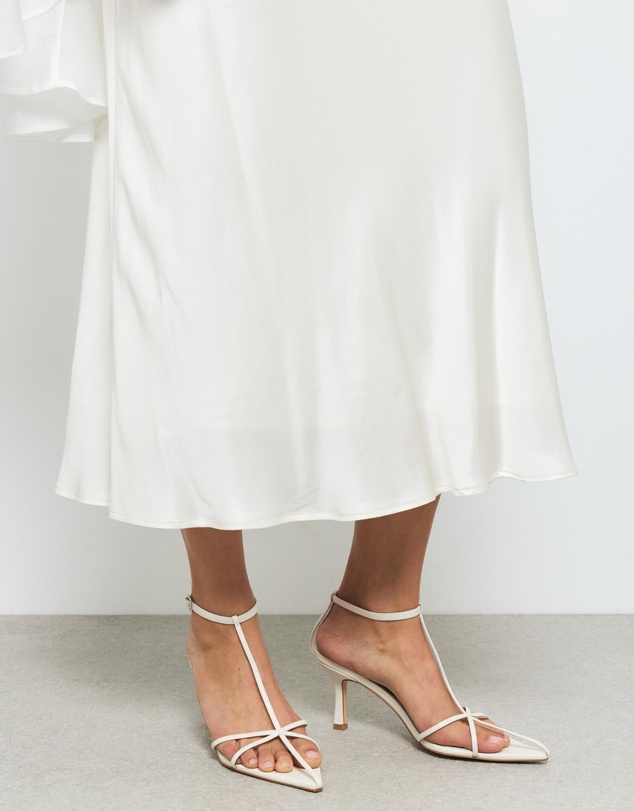 AERE - Leather Point Toe Strappy Heels