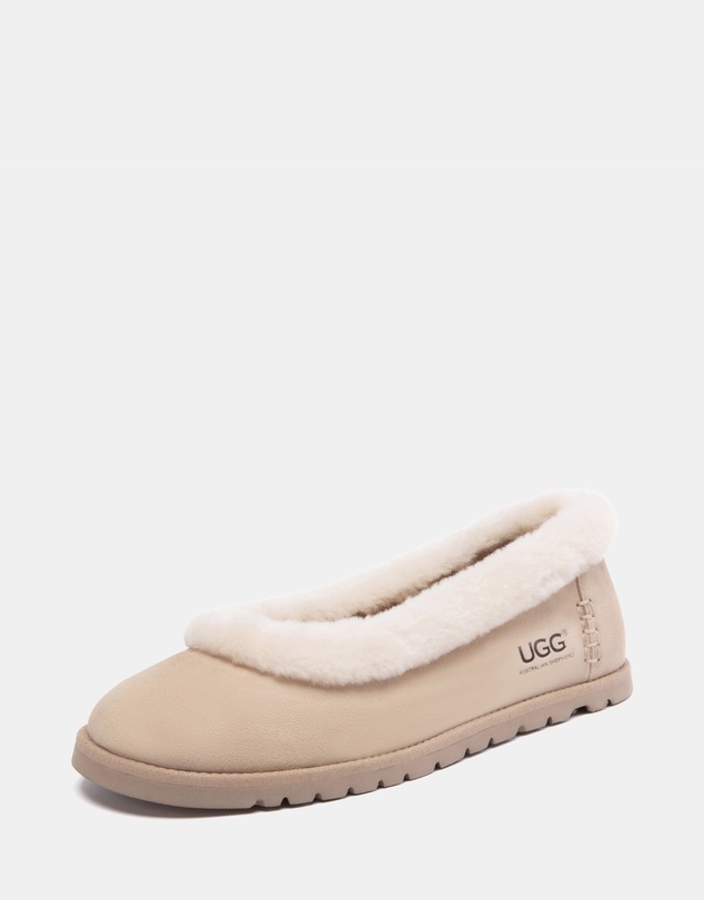 EVERAU - Australian Shepherd Ugg Milea Cow Suede Upper Loafer Oxfords Flats