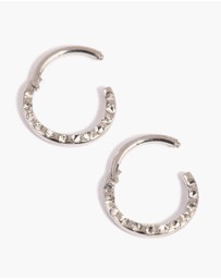 Lovisa - Surgical Steel Pave Hoop Earrings