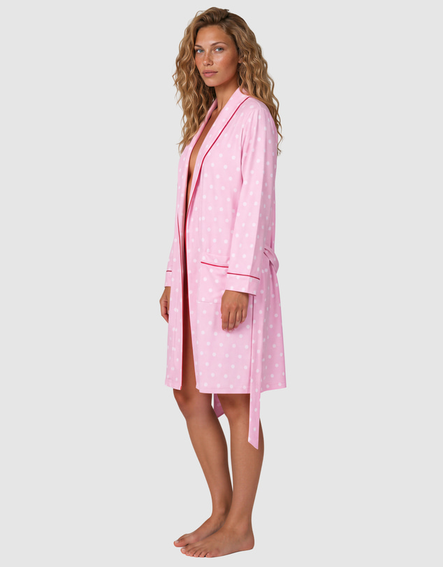Sant And Abel - Women's Spotty Pink Bamboo Robe