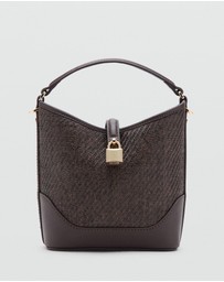 M.N.G - Small Raffia Bucket Bag