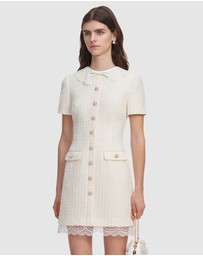 Self Portrait - Boucle Lace Trim Mini Dress