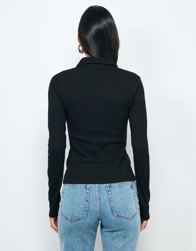 AERE - Iris Ribbed Fitted Polo