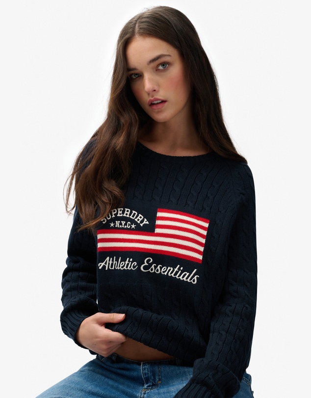 Superdry - Slouchy Cable Flag Knit