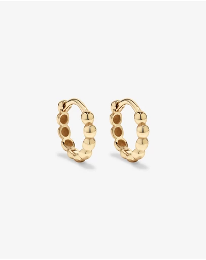 Michael Hill - 10.5mm Small Beaded Huggie Earrings in 10kt Yellow Gold