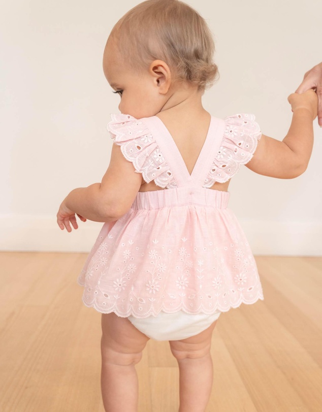 Bebe by Minihaha - Chelsea Broderie Overlay Bodysuit - Babies