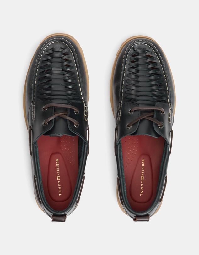 Tommy Hilfiger - Nautica Braided Leather Boat Shoes - Men's