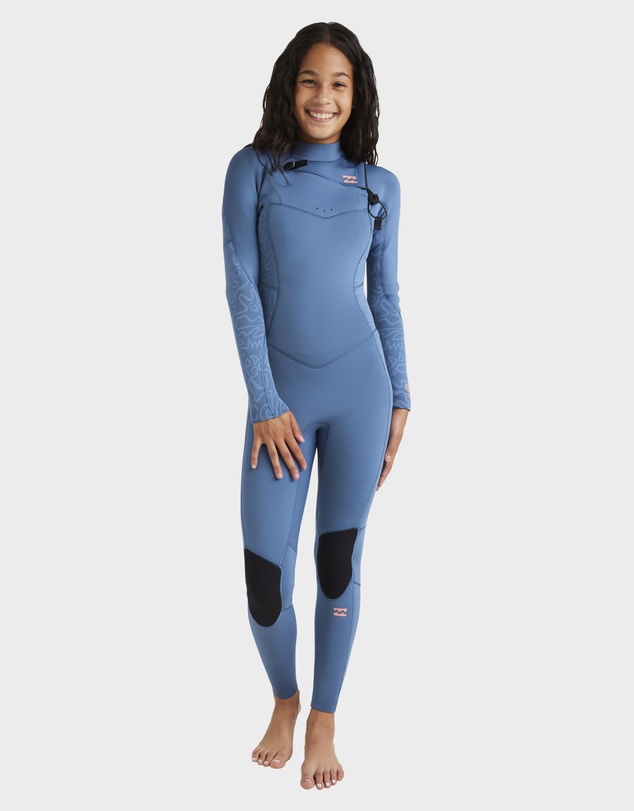 Billabong Kids - Girls 8 to 14 3/2mm Synergy Natural Chest Zip Wetsuit