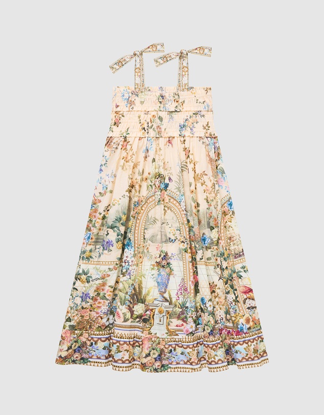 Camilla - Shirred Maxi Dress With Tie Shoulder - Kids-Teens