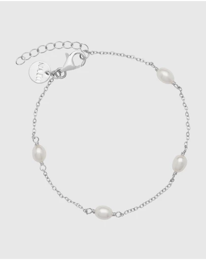 Najo - Tidal Whisper Silver Pearl Bracelet