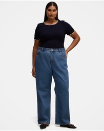 Forever New Curve - Rebecca Curve Scallop Trim T-shirt