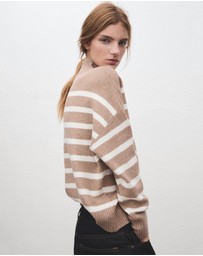 M.N.G - Oversized Striped High-Neck Jumper