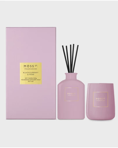 Moss St Fragrances - Blackcurrant & Rose Mini Candle & Diffuser Gift Set