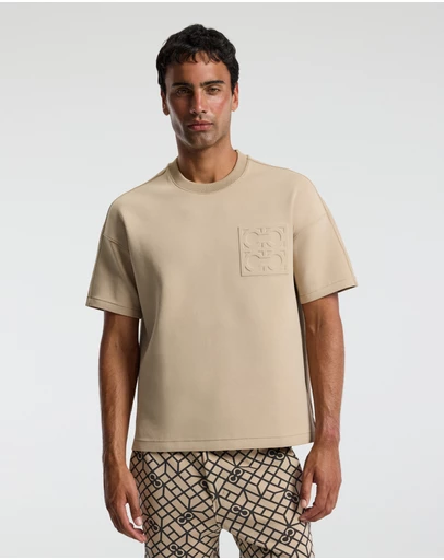Calibre - Embossed Logo Short Sleeve Sweat Top Dune