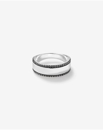 Michael Hill - Men's Silver Ring with 0.25 Carat TW of Black Diamonds
