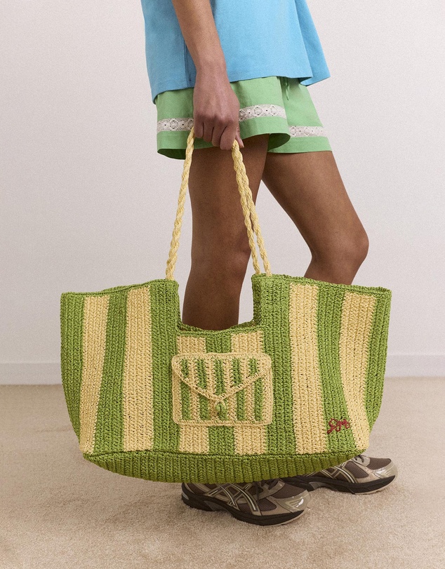 Damson Madder - Orla Oversized Raffia Beach Bag