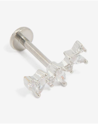 Lovisa - Titanium Diamante Strand Single Flat Back Stud