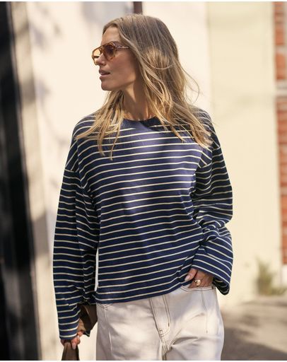 HERITAGE NAVYMARSHMALLOW STRIPE