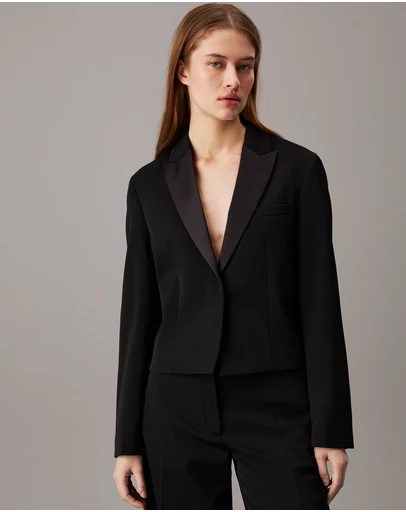 Calvin Klein - Wool Twill Tuxedo Blazer