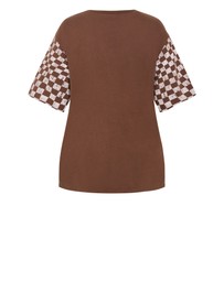 City Chic - Plus size Ink & Essence Oversized Cotton Tee - chocolate