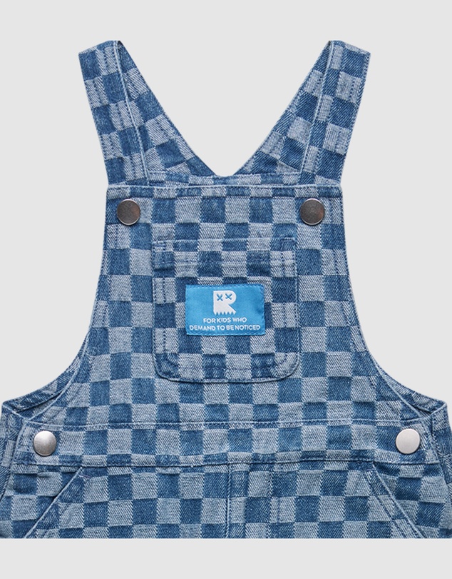 Rock Your Baby - Checkerboard Alfred Denim Overalls