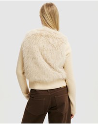 Cotton On - Faux Fur Knit Jacket