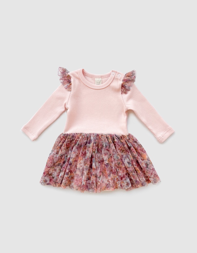 WITH LOVE FOR KIDS - Tulle Flutter Long Sleeve Tutu Onesie - Babies
