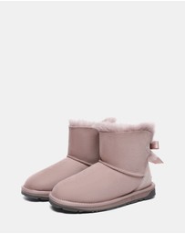 EVERAU - EverAU Ugg Mini Back Bow Sheepskin Upper UGG Boots