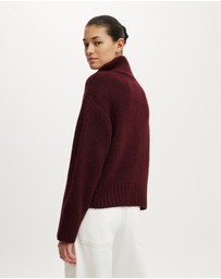 Cotton On - Luxe Funnel Zip Pullover