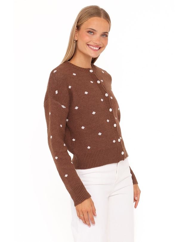Petal & Pup - Karia Polka Dot Cardigan - Brown
